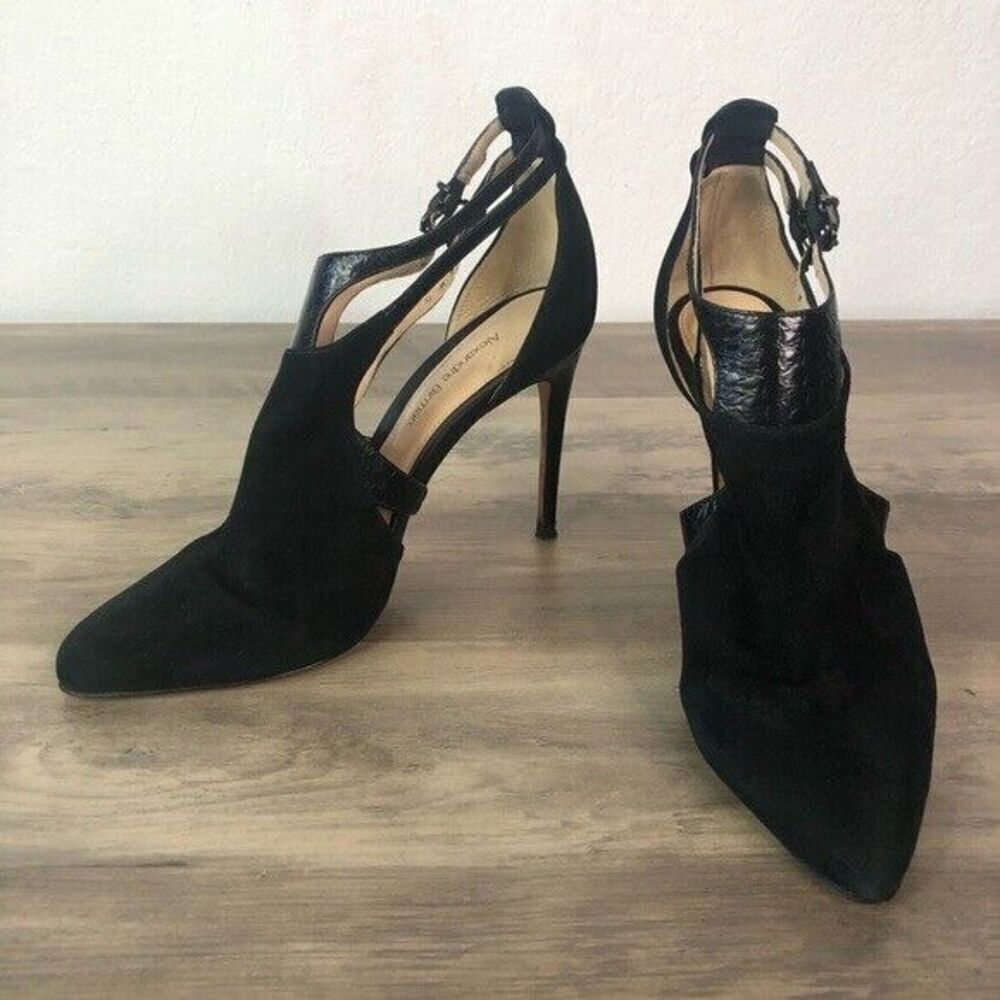 Alexandre Birman Double Buckle Suede Python Cage … - image 2